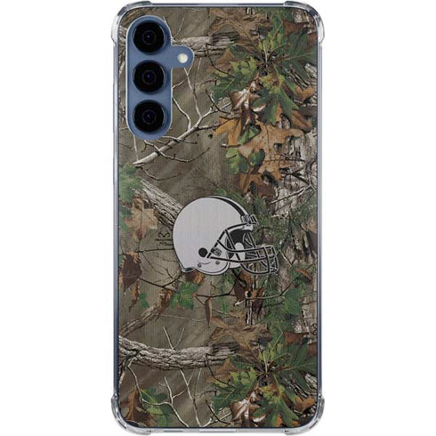 NFL Cleveland Browns Realtree Xtra Green Camo Galaxy A35 5G Clear Case